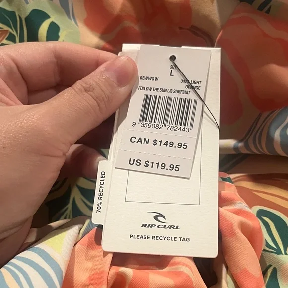 Floral Long Sleeve Cutout Swimsuit rip curl  follow the sun surf suit - Picture 3 of 3